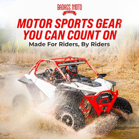 Badass Moto Velcro strap attachment wrapped on roll bar for fast repositioning