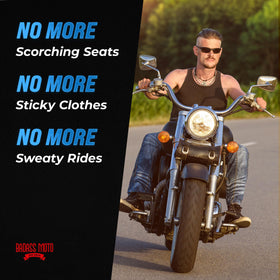 Badass Moto draining water through mesh to keep seat dry quickly