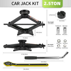 Baffixit scissor jack fully extended demonstrating stable lift and wide height range
