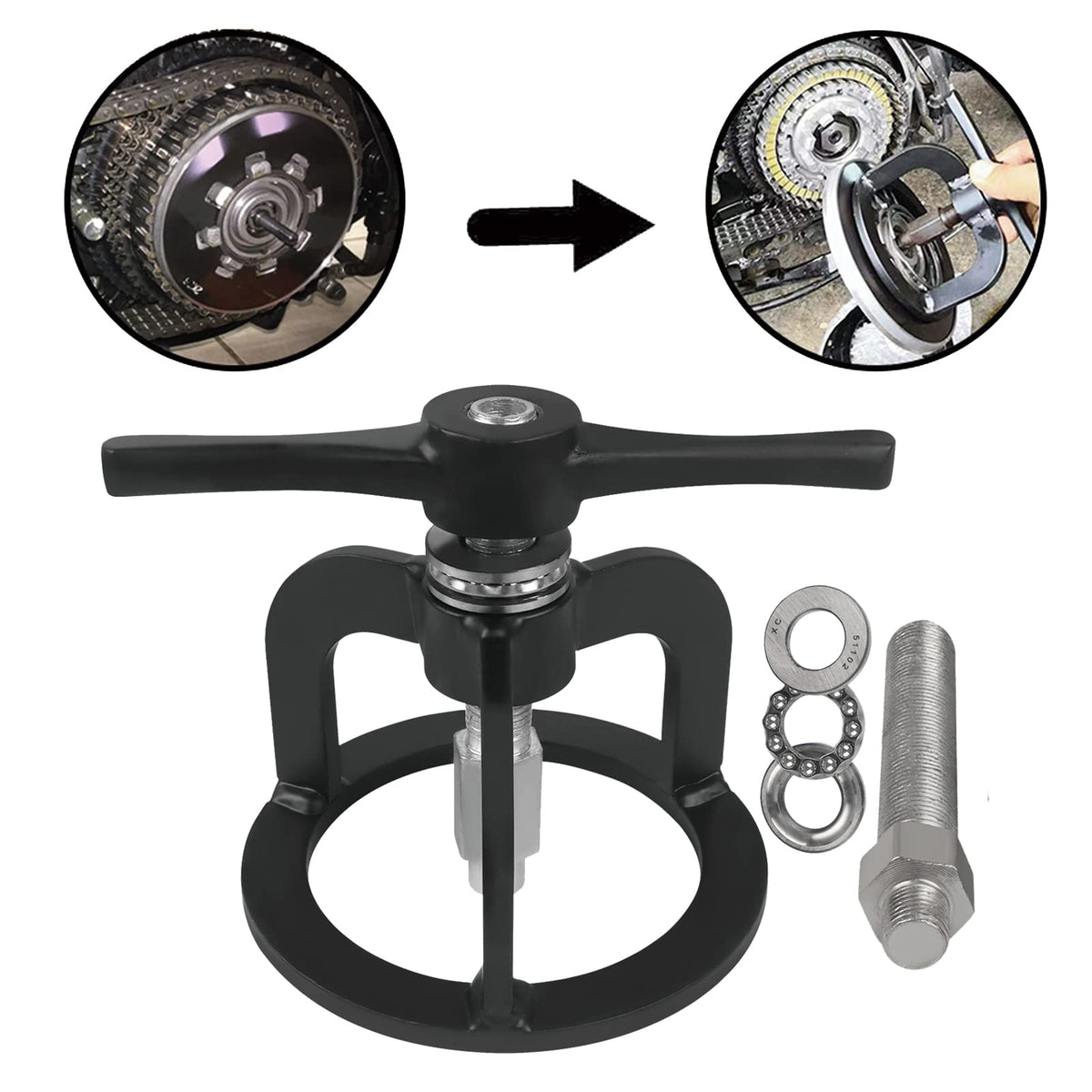 BAIONE tool held in hand to show scale and faster clutch service benefit