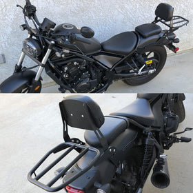BAIONE Worldmotop installed on Honda Rebel side view showing integrated look benefit