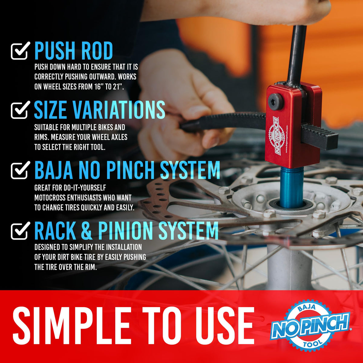 BAJA NO PINCH machined aluminum close-up showing durable construction benefit