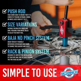 BAJA NO PINCH machined aluminum close-up showing durable construction benefit