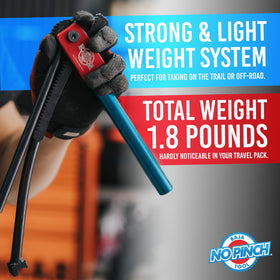 BAJA NO PINCH next to a wheel to show scale and fit for 16–21" benefit