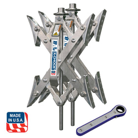 BAL X-Chock installed on RV axle showing improved stability and reduced tire shift