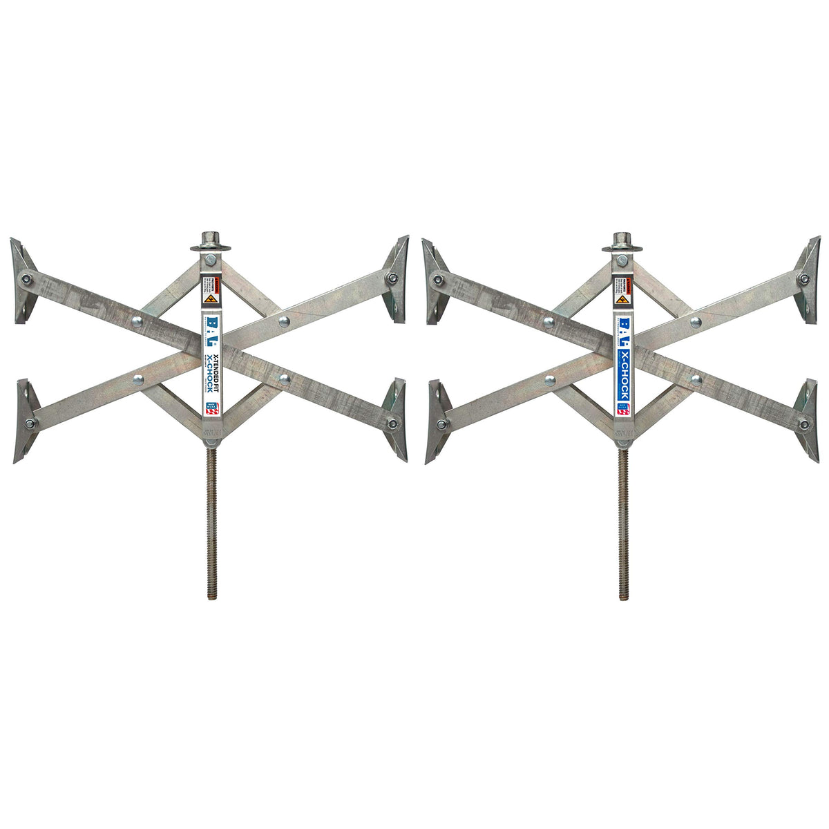 BAL X-Chock front view showing durable steel and secure fit benefit stability