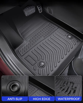 BAMACAR rear mat close-up showing exact fit and spill protection