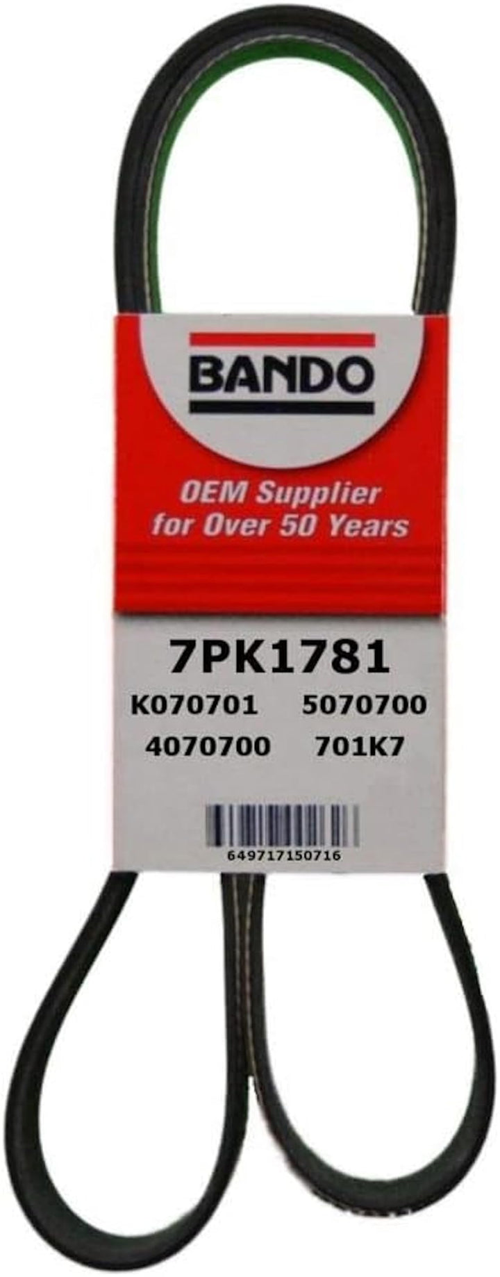 bando 7pk1781 front packaging showing part label and fitment details for clear selection