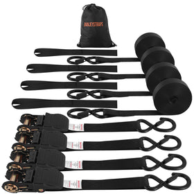 BANJEYSTRAPS front packaging showing full 4-pack kit and storage bag for easy transport