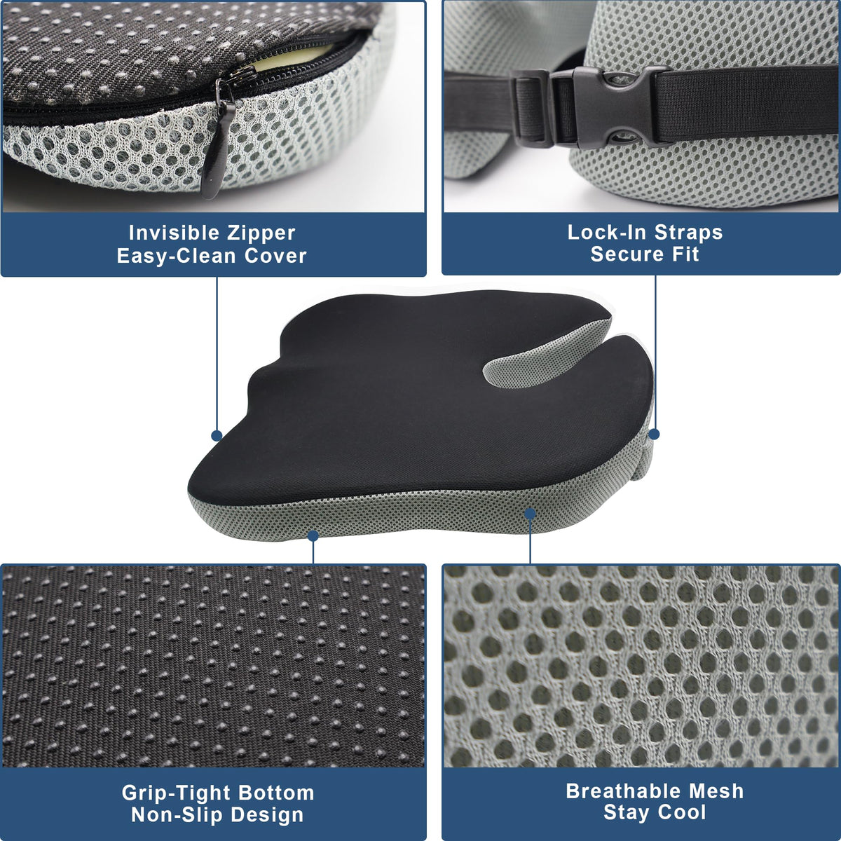 BANKQF adjustable straps attached to seat showing secure fit and anti-slip benefit