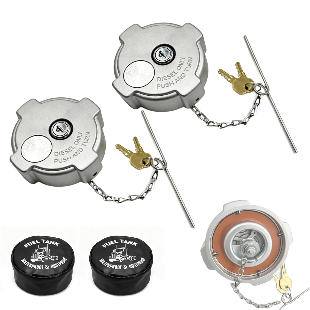 bansdans front view of two caps showing kit contents and durable finish