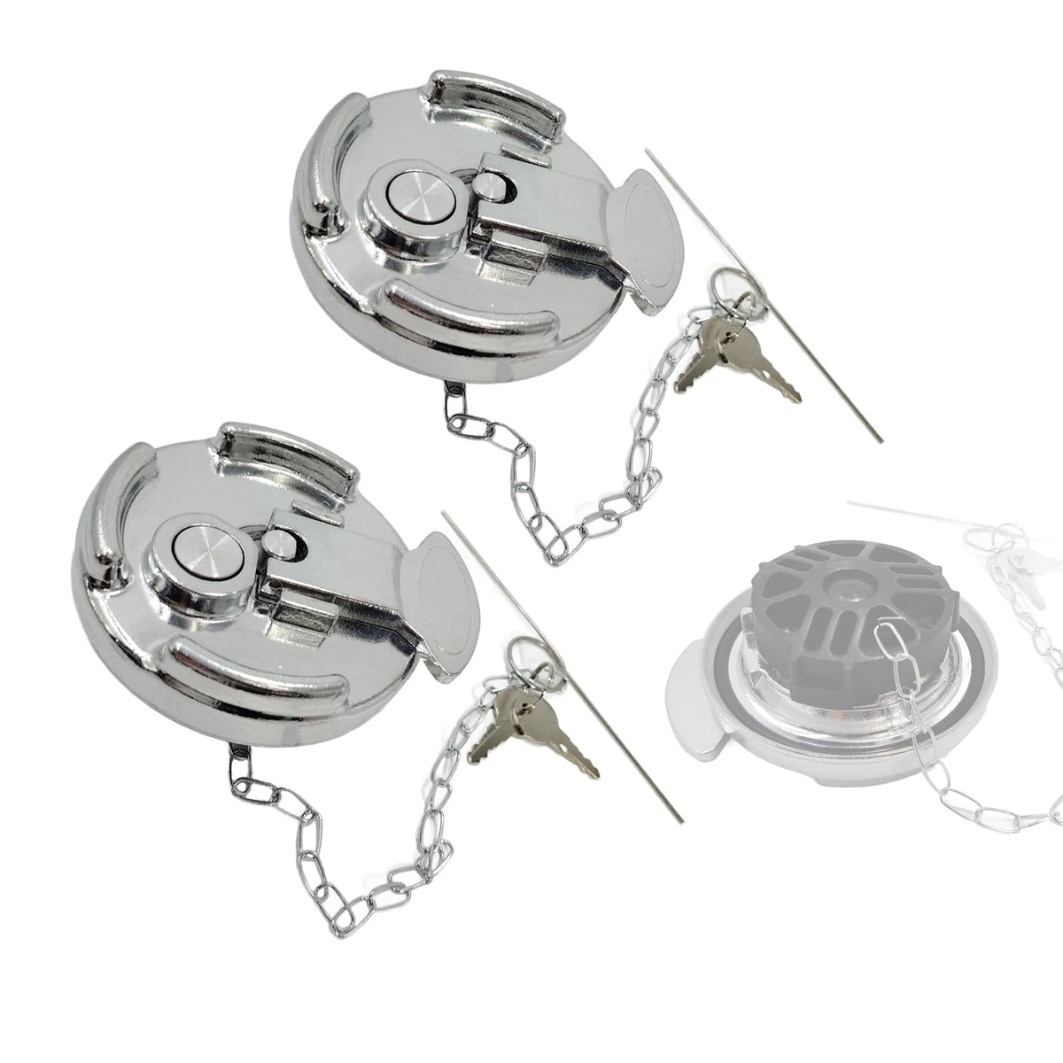 bansdans front view of two 4-inch caps showing secure fit and durability