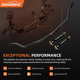 bansdans sway bar end link detail for precise steering feedback