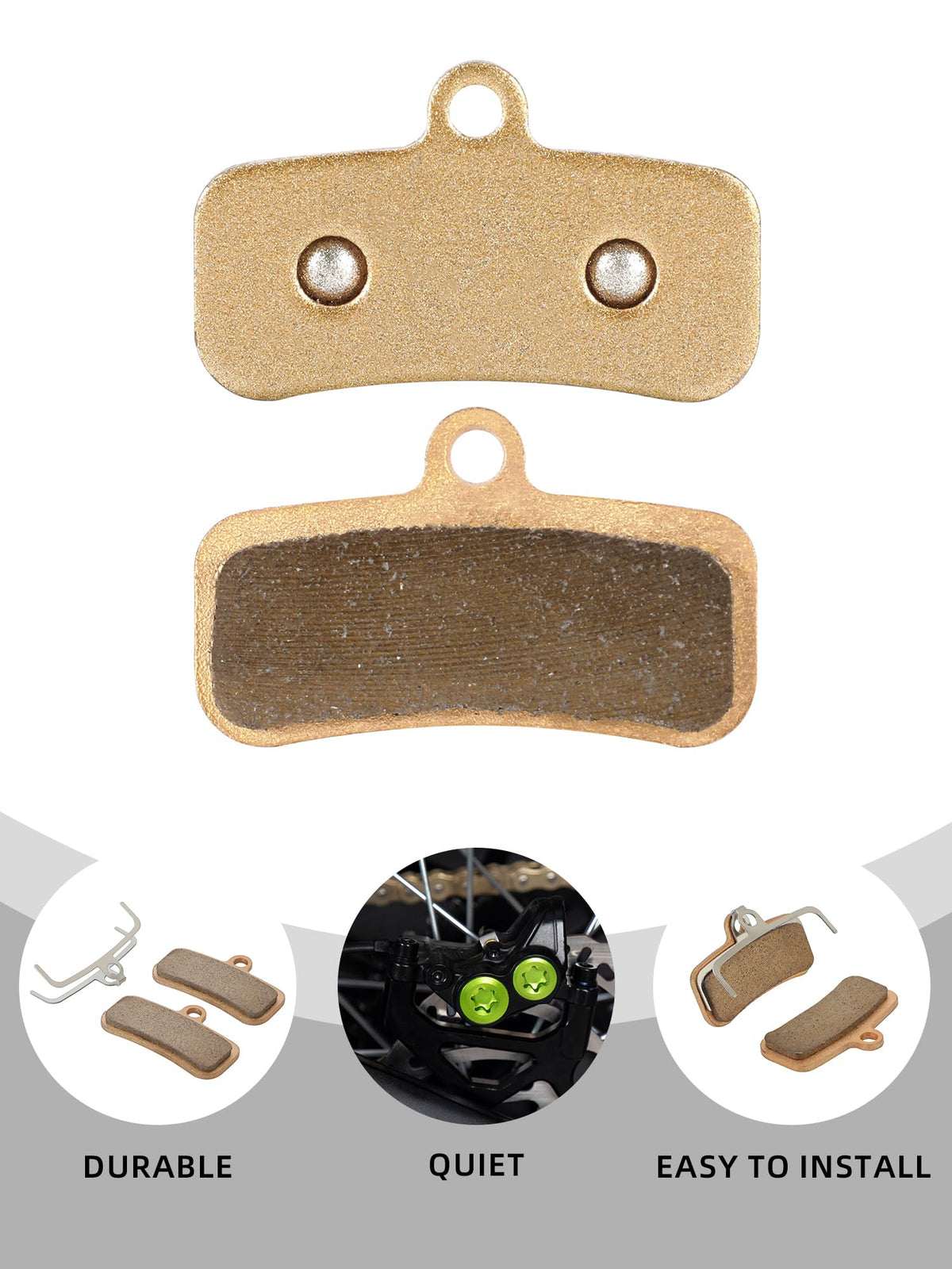 BAOUFF brake pads beside ruler for scale showing exact fit dimensions