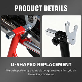 BAOUFF adapters installed on motorcycle demonstrating stable lift benefit