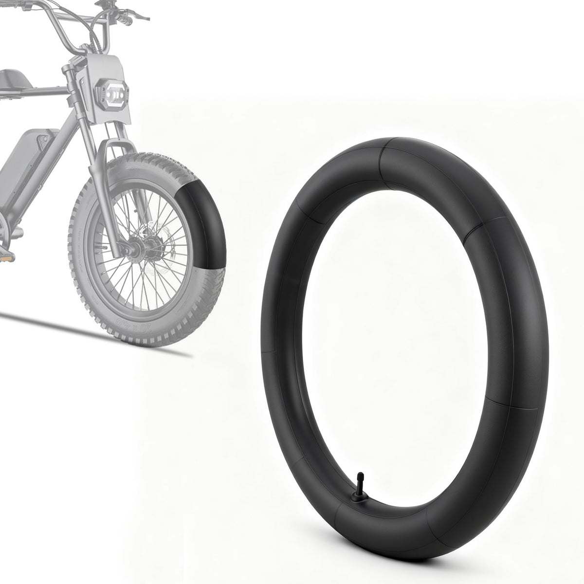 BAOUFF inner tube on e-bike in outdoor setting showing ride comfort benefit