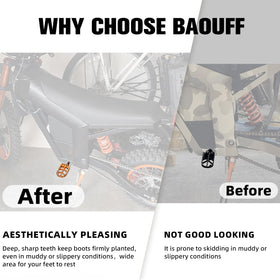 BAOUFF footpeg mounted on Soleil01 in use improving rider control