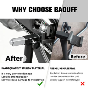 BAOUFF adapters beside ruler showing shaft length for fit confirmation benefit