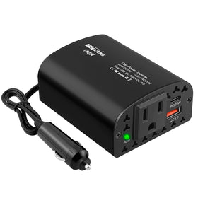 Bapdas front panel showing AC outlet and USB ports for versatile charging