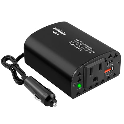 Bapdas front panel showing AC outlet and USB ports for versatile charging
