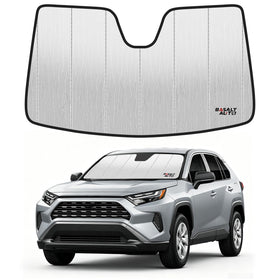 BasaltAuto front view showing precise RAV4 fit and full windshield coverage benefit