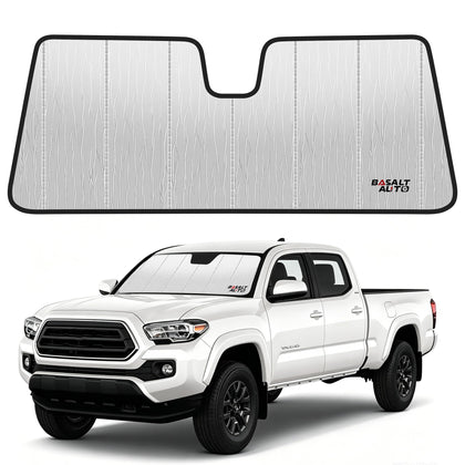 BasaltAuto front view showing tailored Tacoma fit and coverage benefit