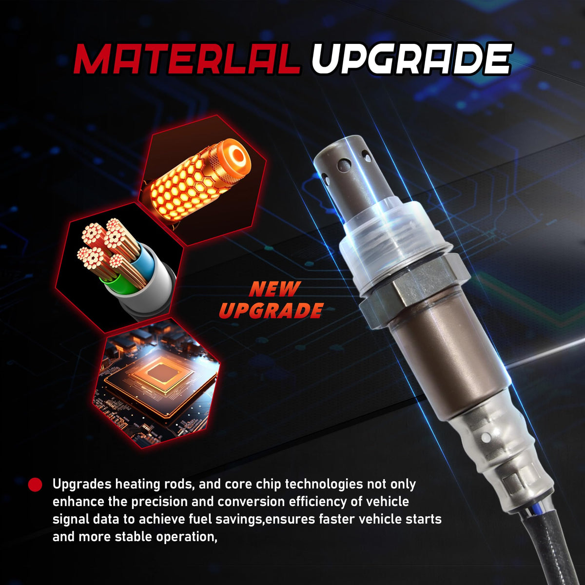 BasaltAuto threaded sensor detail showing anti-sintering treatment to prevent damage