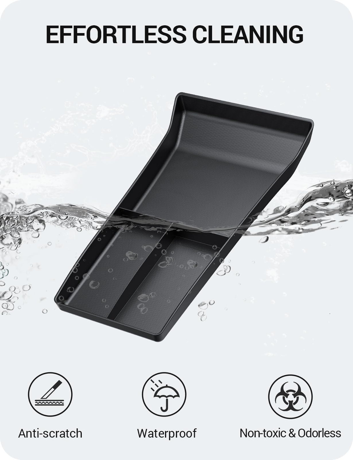 BASENOR being wiped clean to show waterproof surface for easy maintenance