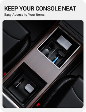 BASENOR top-down view showing divided compartments for cards, keys, and sunglasses