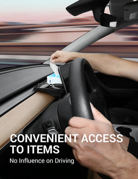 BASENOR lifestyle image of tidy Tesla cabin showing clutter-free benefit