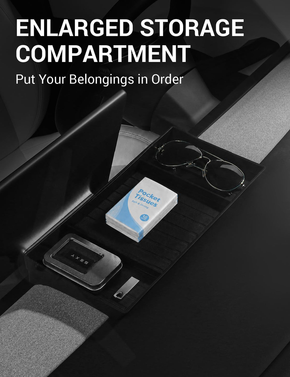 BASENOR storing sunglasses securely to prevent slipping while driving