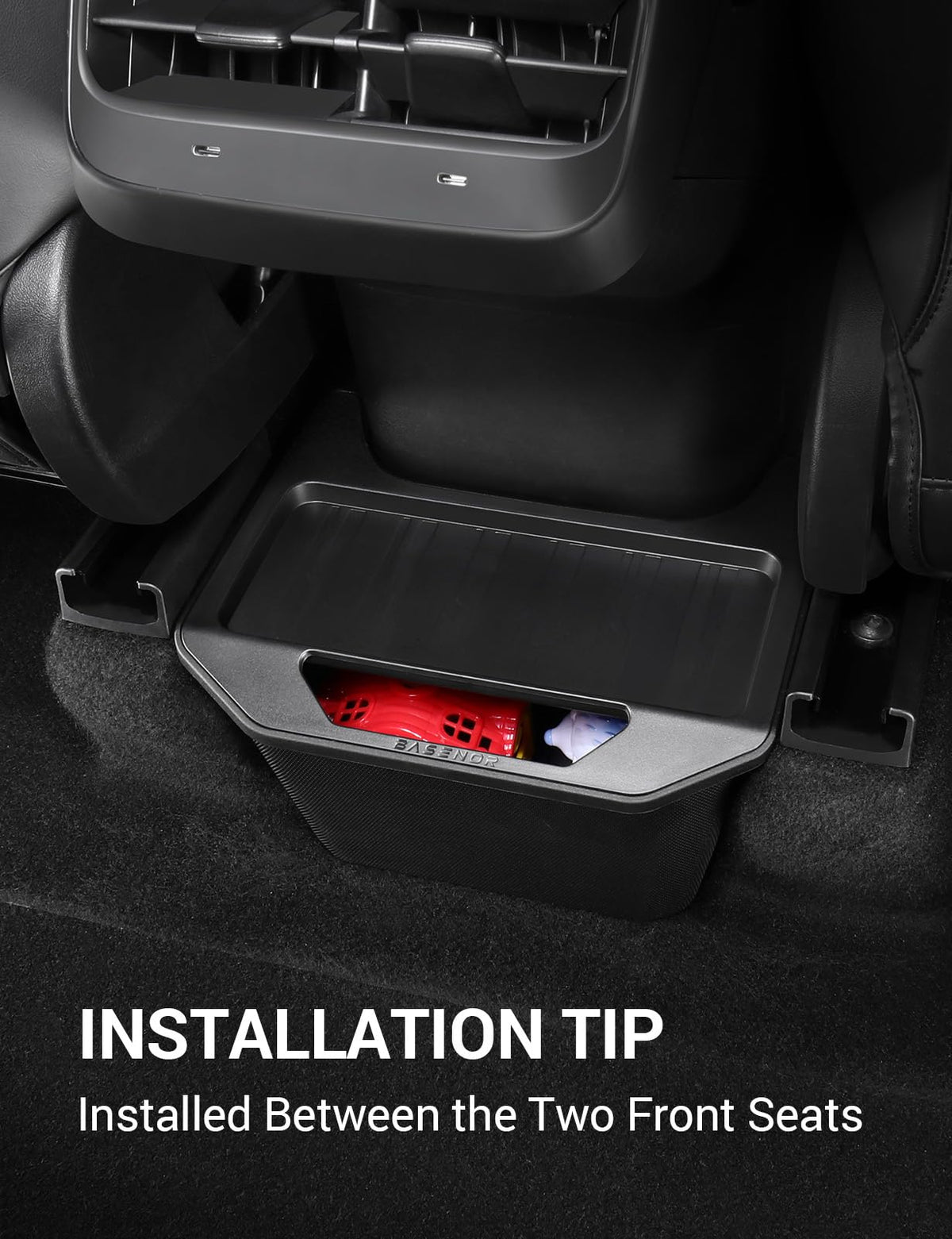 BASENOR close-up anti-slip lid showing secure phone placement benefit