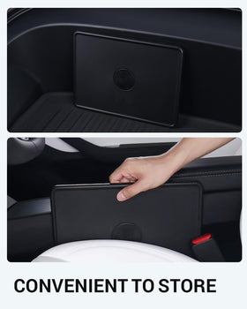 BASENOR showing wireless charger access, lets phone charge while you eat