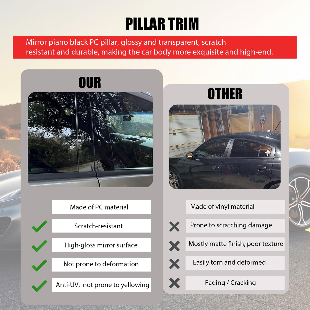 BASIKER side profile installed on Civic showing improved vehicle appearance benefit