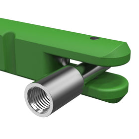 BASIKER tool in use pulling a snap-in stem from a wheel demonstrating safe removal