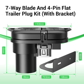 Bateria Power 4-way flat plug angle illustrating easy trailer connection and reliable signaling