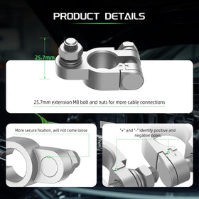 Bateria Power heat shrink tubes on cable ends providing secure insulated connections