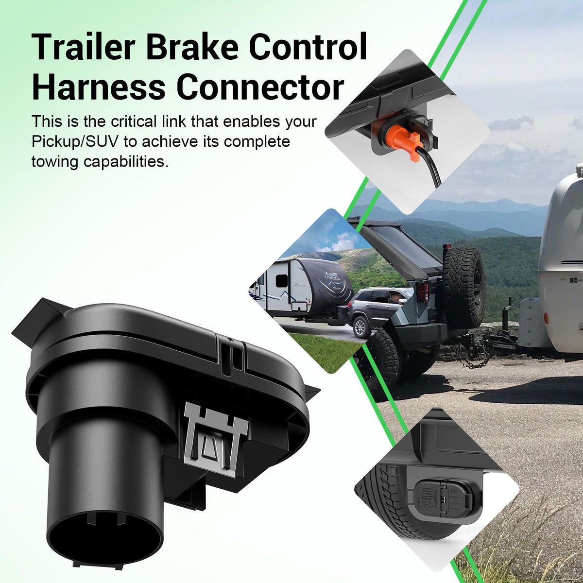 Bateria Power lifestyle image of truck towing trailer demonstrating real-world compatibility
