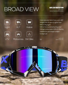 BATFOX folded goggles in soft bag for compact transport benefit