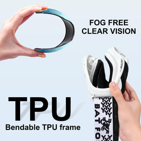 BATFOX folded goggles in storage bag illustrating portability and protection