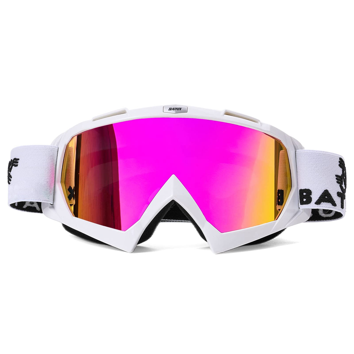 BATFOX front view of goggles showing full field of vision and protection