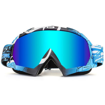 BATFOX front view of goggles showing clear lens and frame, offering full-face protection