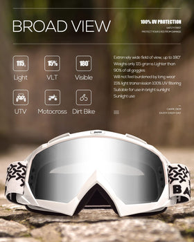BATFOX goggles worn with helmet on rider, improving trail visibility