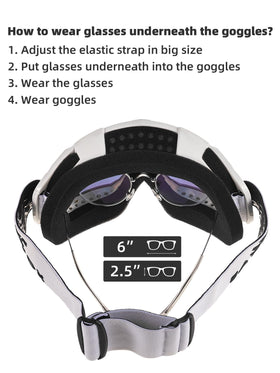 BATFOX goggles next to hand showing lightweight size benefit