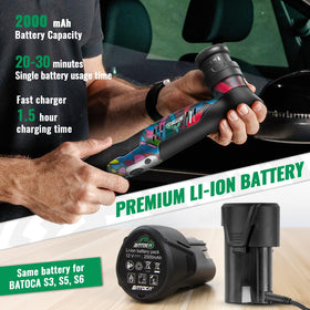 BATOCA S5 two batteries and fast charger showing swap-and-recharge convenience