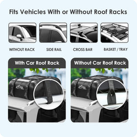 BATSUVCER rooftop bag filled with luggage maximizing cargo space