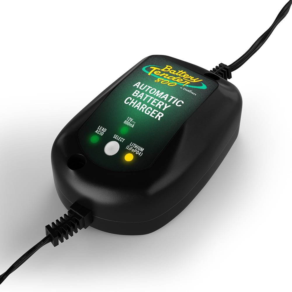 Battery Tender connector close-up showing clip and ring terminal versatility benefit