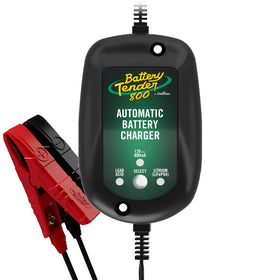 Battery Tender front view showing compact design and secure mounting benefit