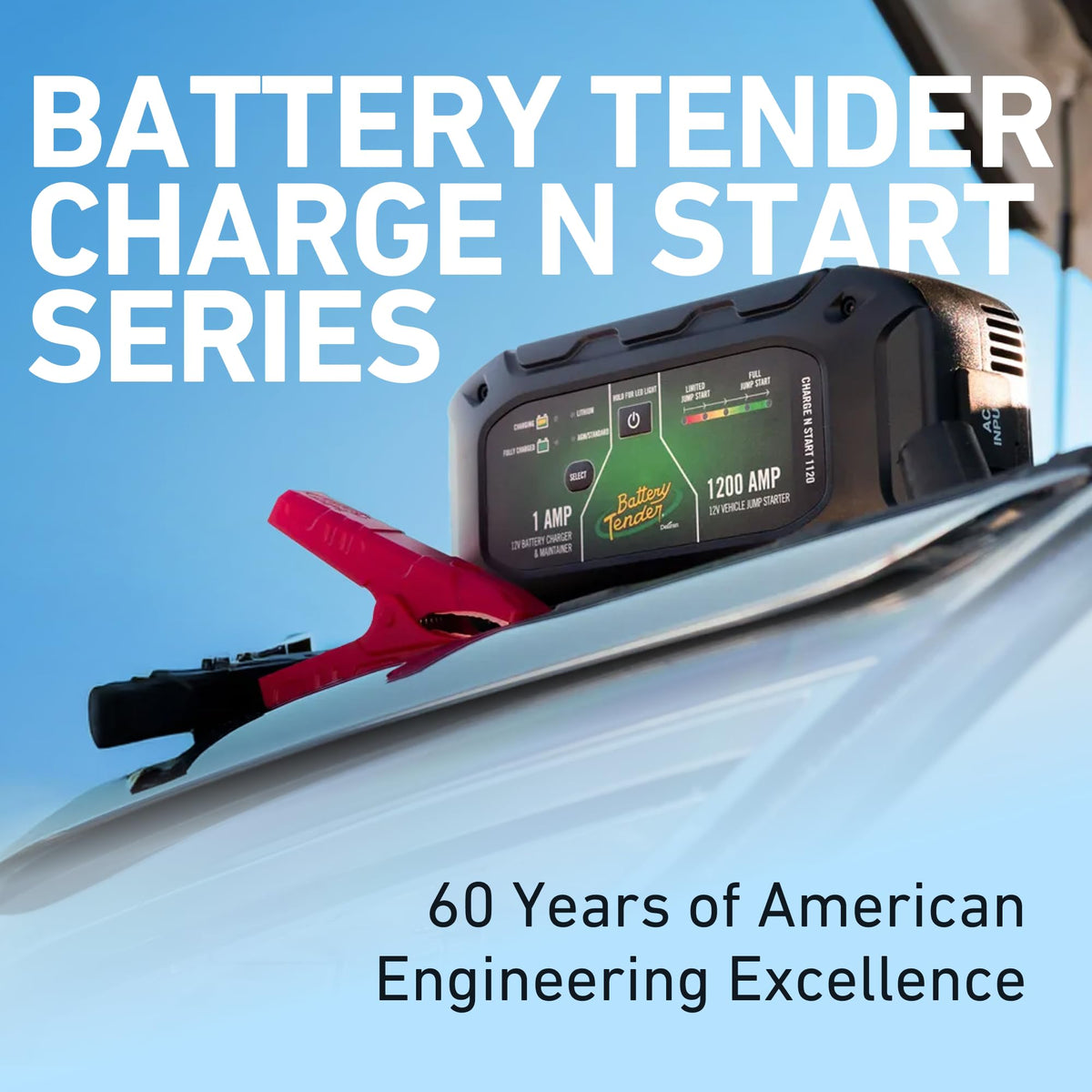 Battery Tender side controls with buttons and indicators for clear operation benefit