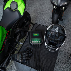 Battery Tender close-up of control panel LEDs and indicators for clear status monitoring
